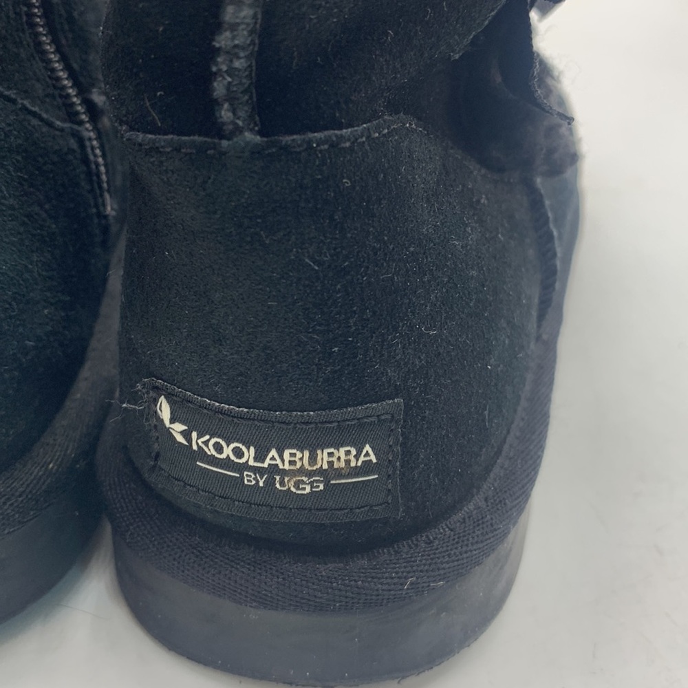 Koolabura by UGG short Black Suede Shearling Boots with Bow Size 5  BAB3927F - Picture 5 of 10